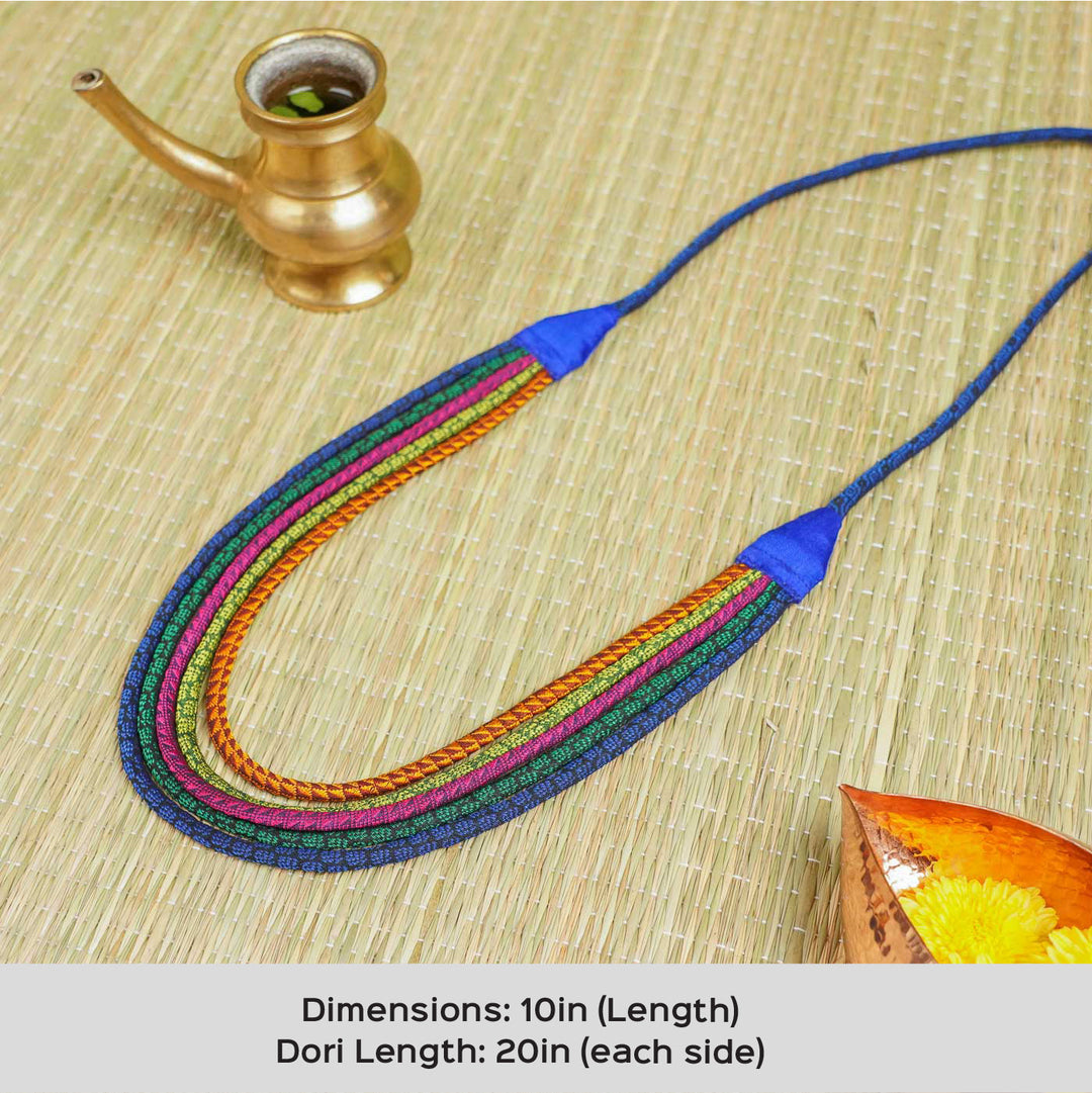 Handmade Multicolor Classic Panchadhanush Khunn Fabric Cotton Necklace