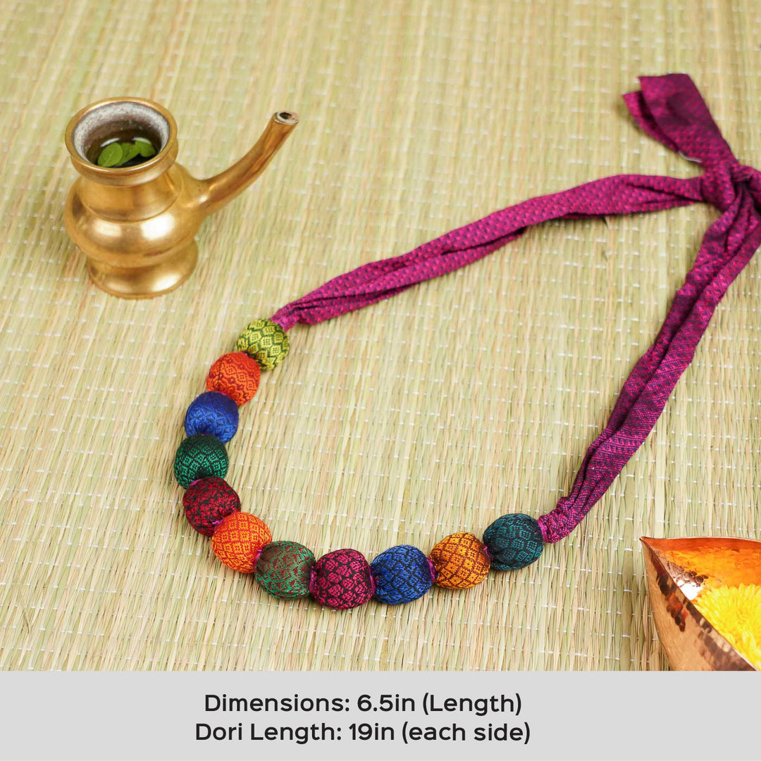 Handmade Multicolor Classic Khunn Fabric Cotton Necklace