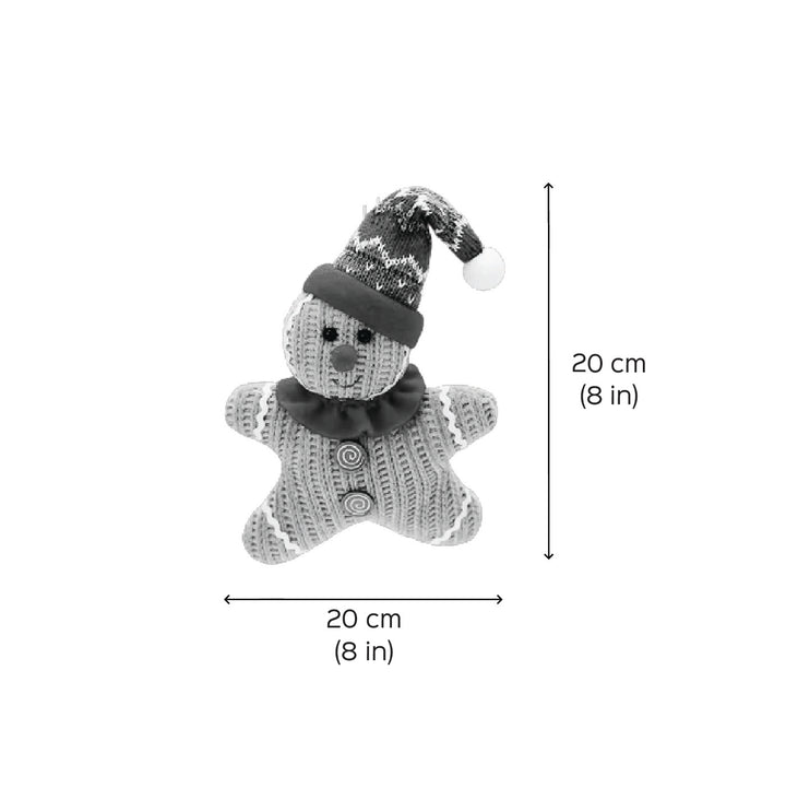 Handmade Gingerbread Knitted Woolen Ornaments For Christmas Tree Decoration | Set Of 2