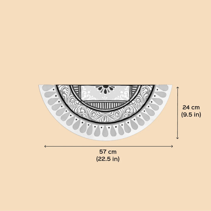 2 Pc | Radhachura Strip & Vyana Semicircle Reusable Handmade Fabric Rangoli Mat for Festive Entrance Decor