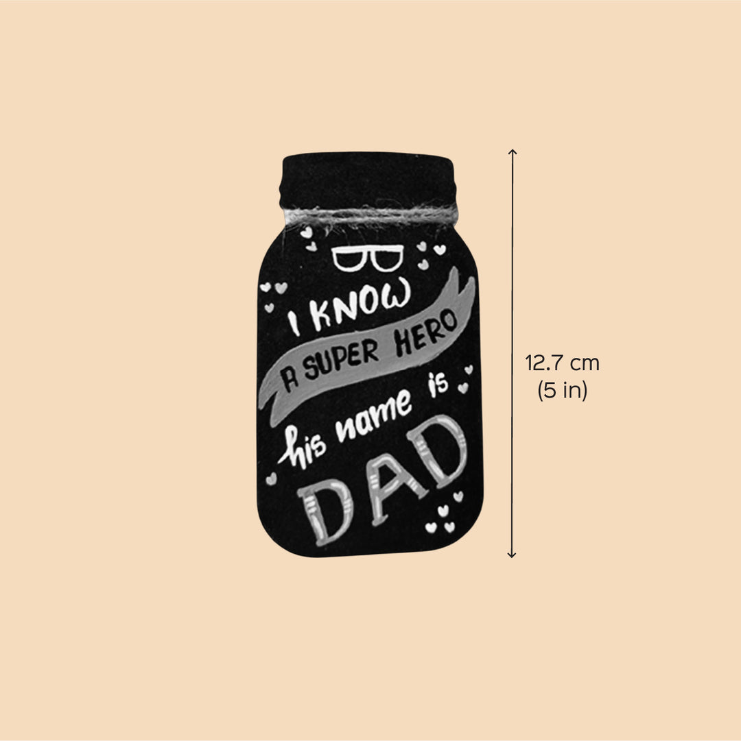 Personalized Black Jar Theme MDF Wood Fridge Magnet For Fathers