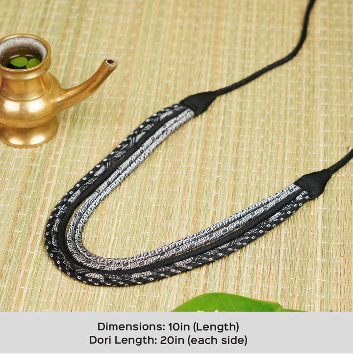 Handmade Pournima Panchadhanush Khunn Fabric Cotton Necklace