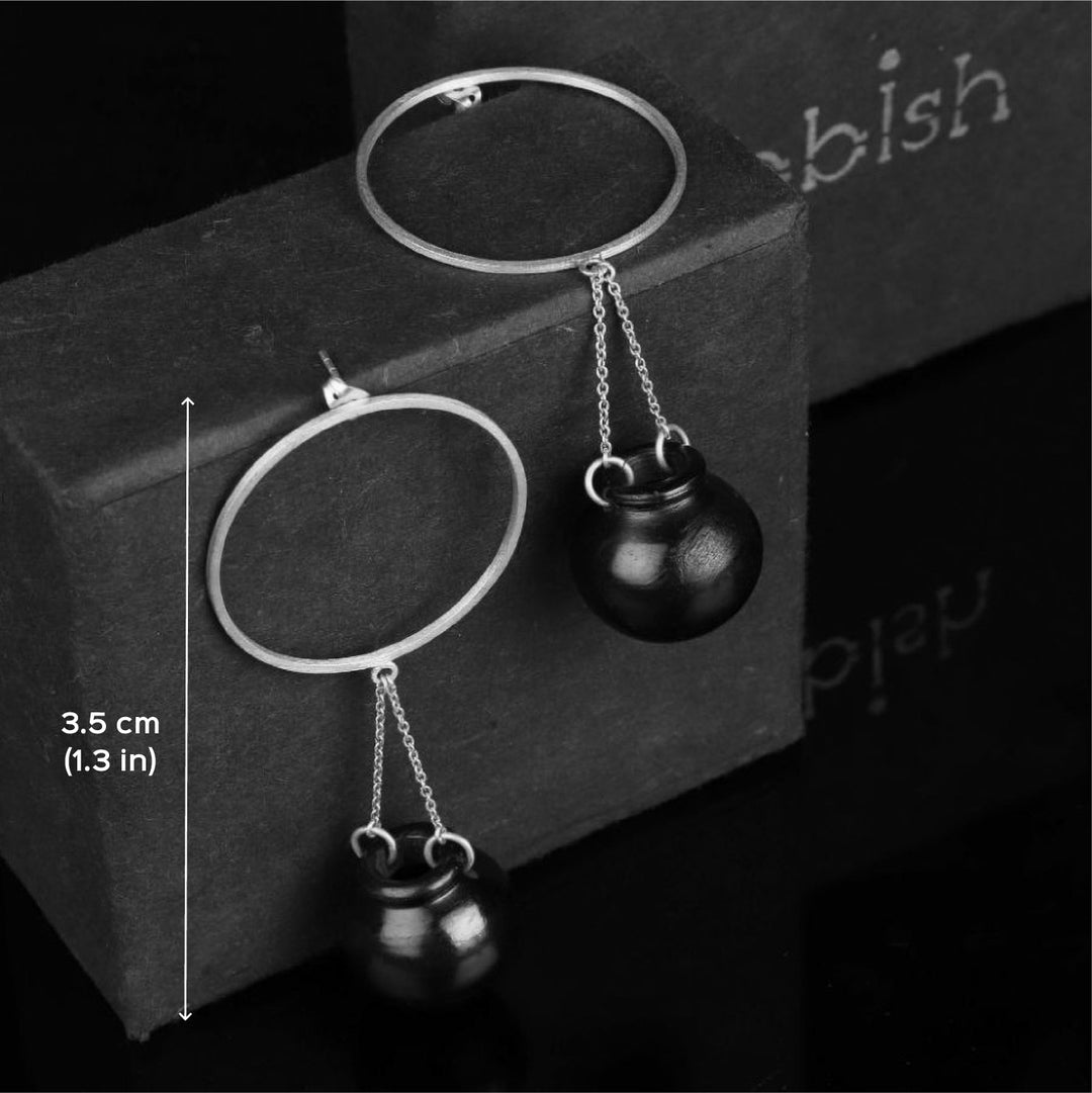 Minimal Handmade Handi Design Earrings | 22K Gold Plated