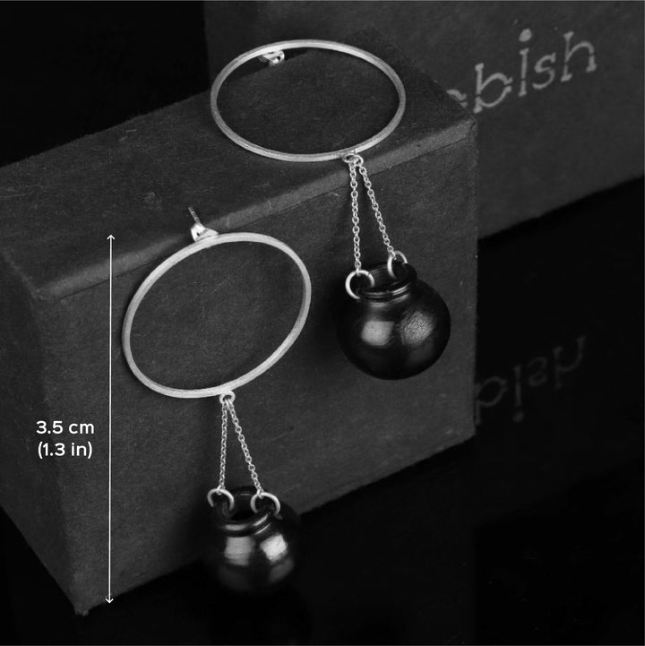 Minimal Handmade Handi Design Earrings | 22K Gold Plated