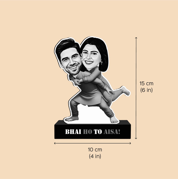 Photo Personalized Printed Best Bro Sis Acrylic Caricature Cutout With Stand