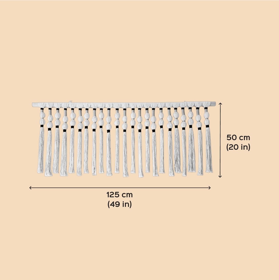 Handmade Macrame Big Tassels Design Cotton Wall Hanging