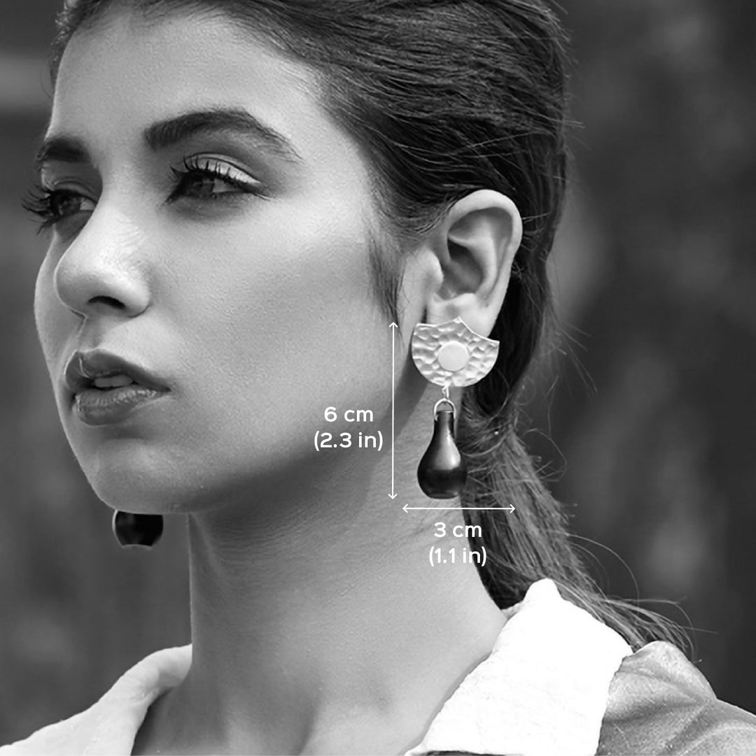 Contemporary Handmade Gold Flower Mehrab Brass Earrings | 22K Gold Plated