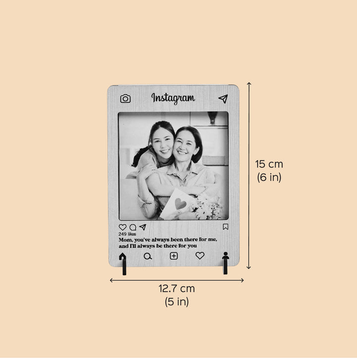 Photo Personalized Engraved Instagram Theme MDF Wood Decorative Plaque With Stand For Mothers