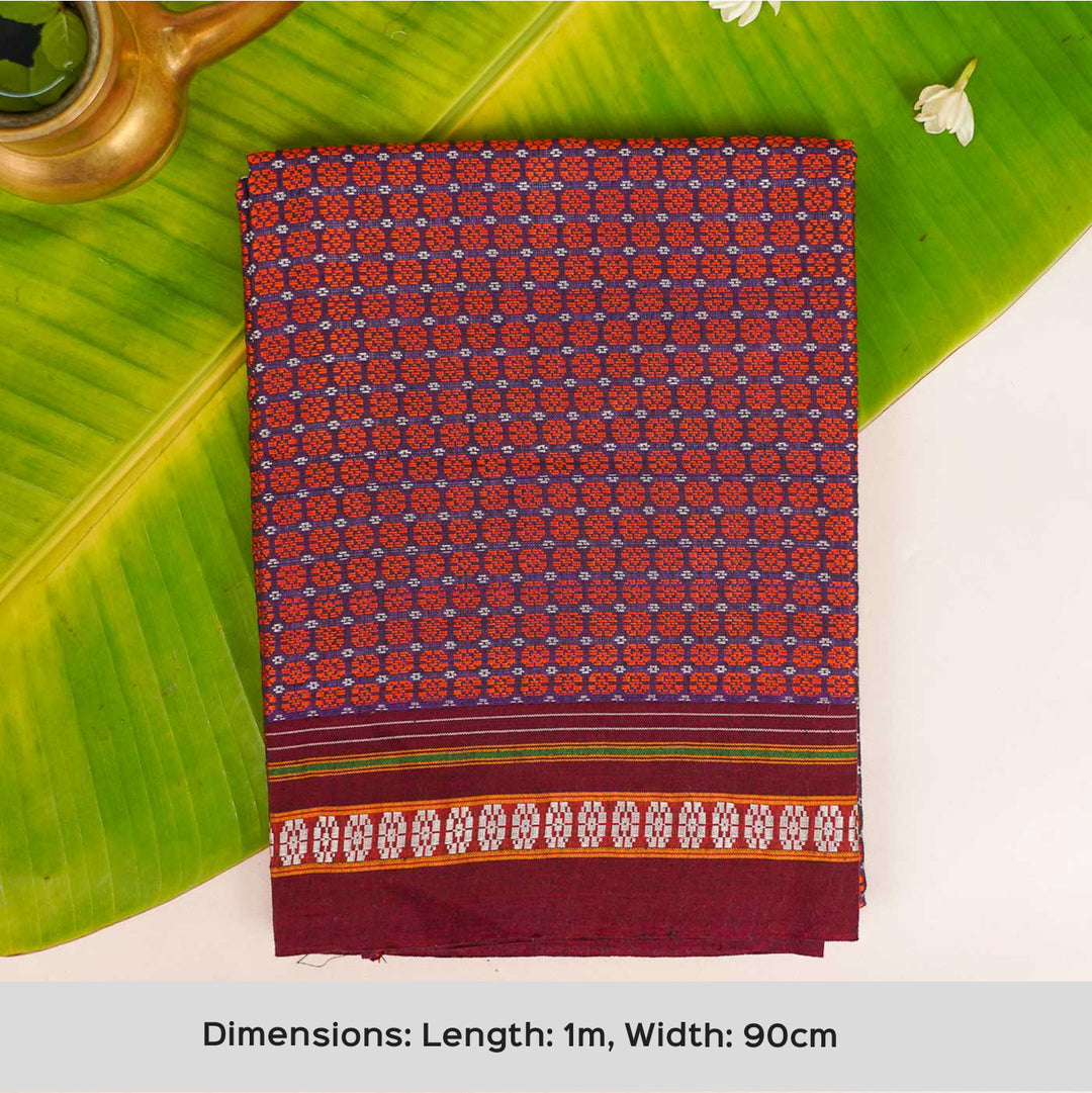 Orange Khunn Fabric Cotton Blouse Piece | 90cm