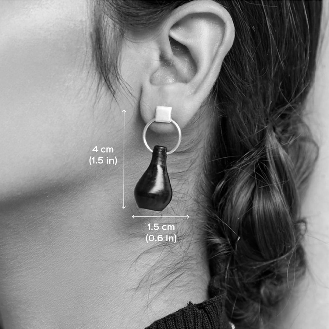 Contemporary Handmade Minimal Pot Brass Earrings | 22K Gold Plated