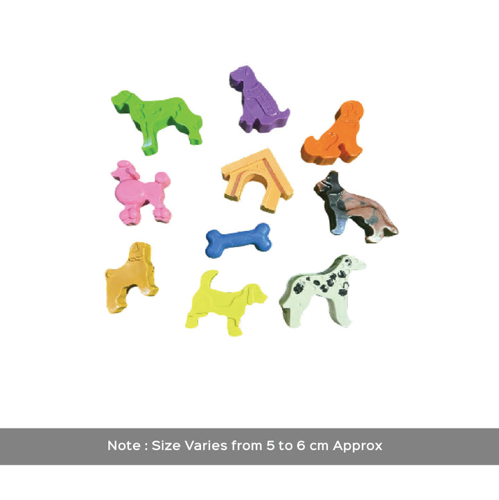 Handmade Non-Toxic Dog Shaped Crayons | Set Of 9