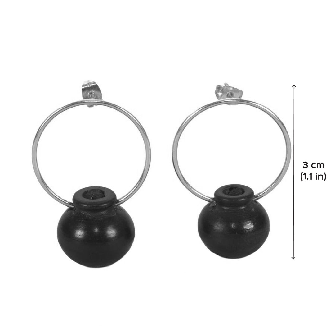Handmade Minimal Pot Hanging Design Brass Earrings | 22K Gold Plated