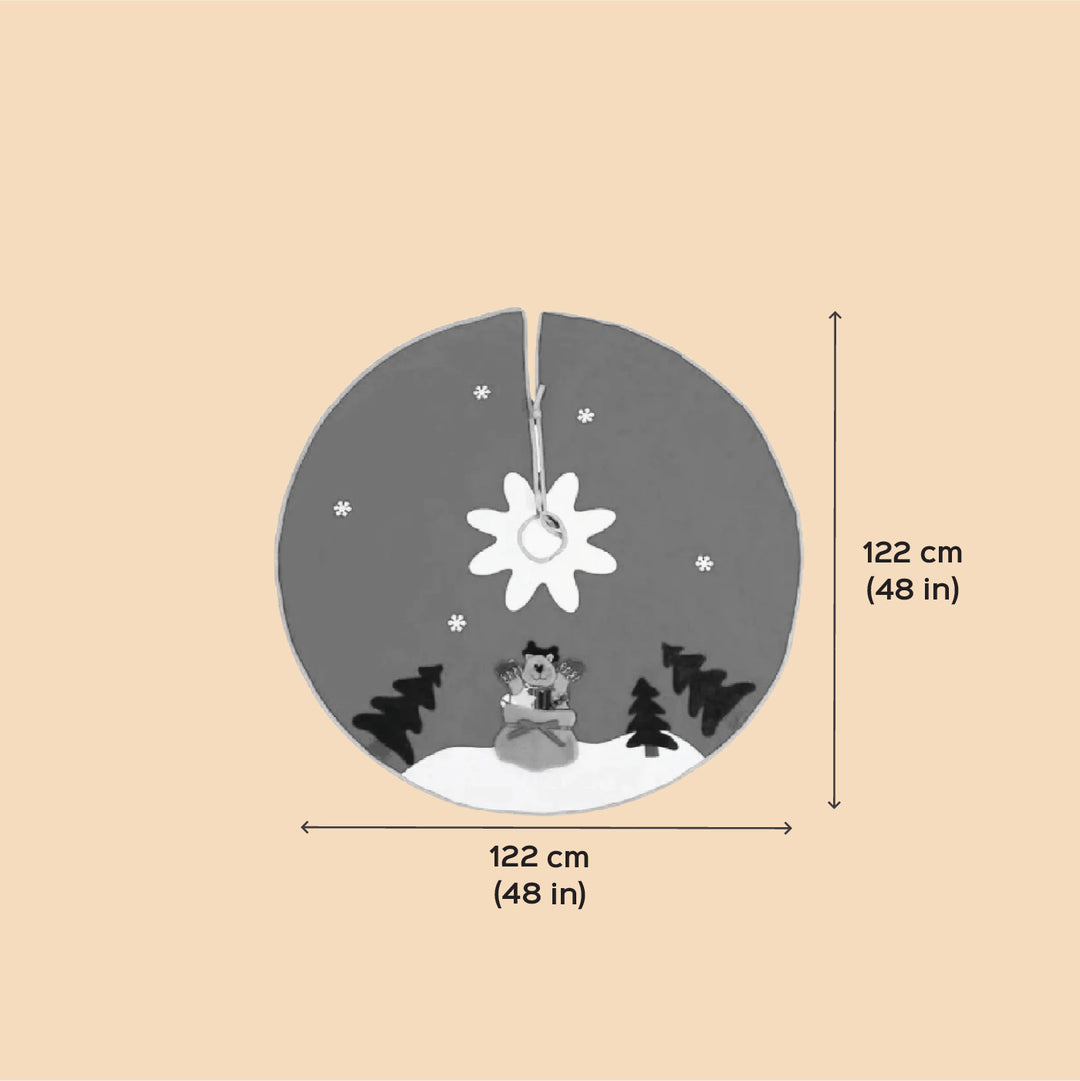 Personalized Handmade Nordic Reindeer Knit Tree Skirt | 48 Inches