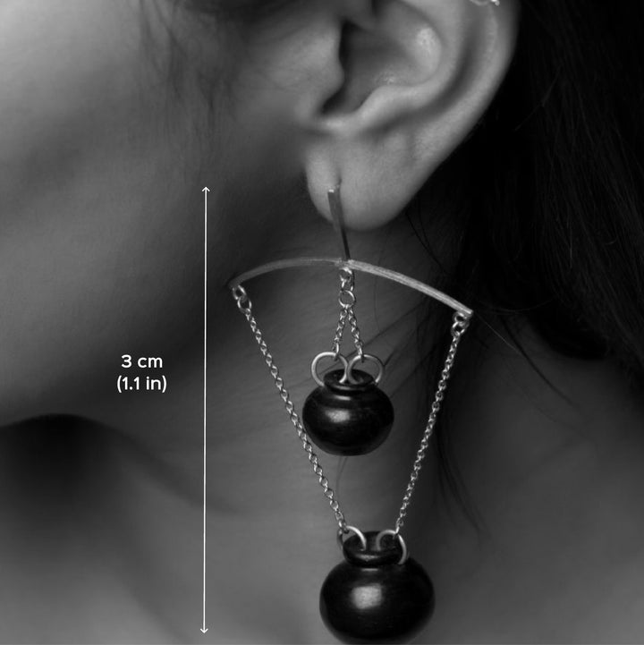 Statement Handmade Handi Two Pots Hanging Design Brass Earrings | 22K Gold Plated