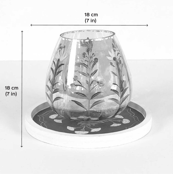 Hand-Painted Meher Wooden Candle Holder