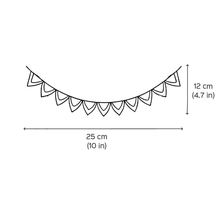 Handmade Multicolour Semi Circular Cotton Bunting