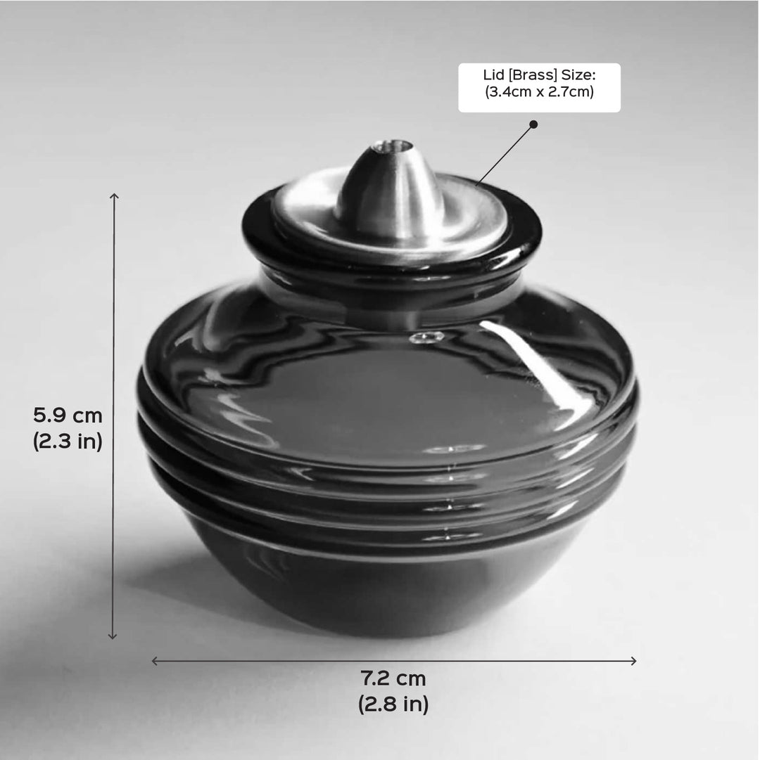 Medium Kalash Design Akhand Jyot Glass Akhand Jyot Diya / Oil Lamp