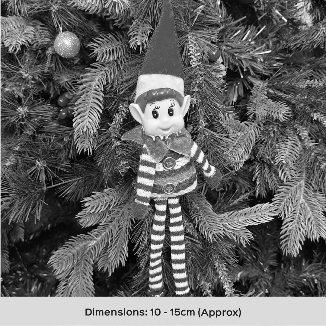 Handmade Candy Cane Elf Crimson Ornament