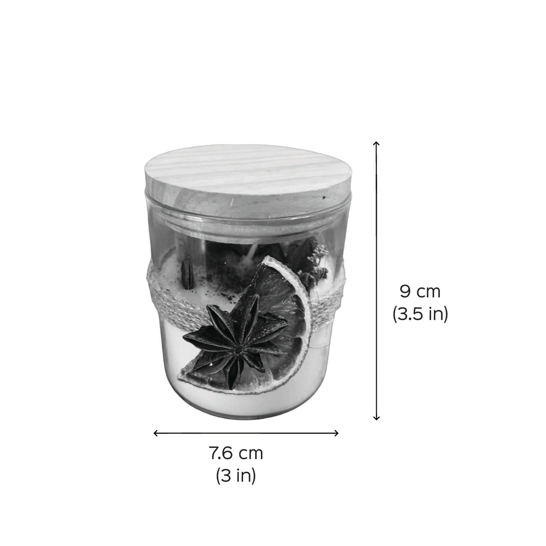 Handmade Cinnamon Glass Jar Soy Wax Scented Candle For Christmas Decoration