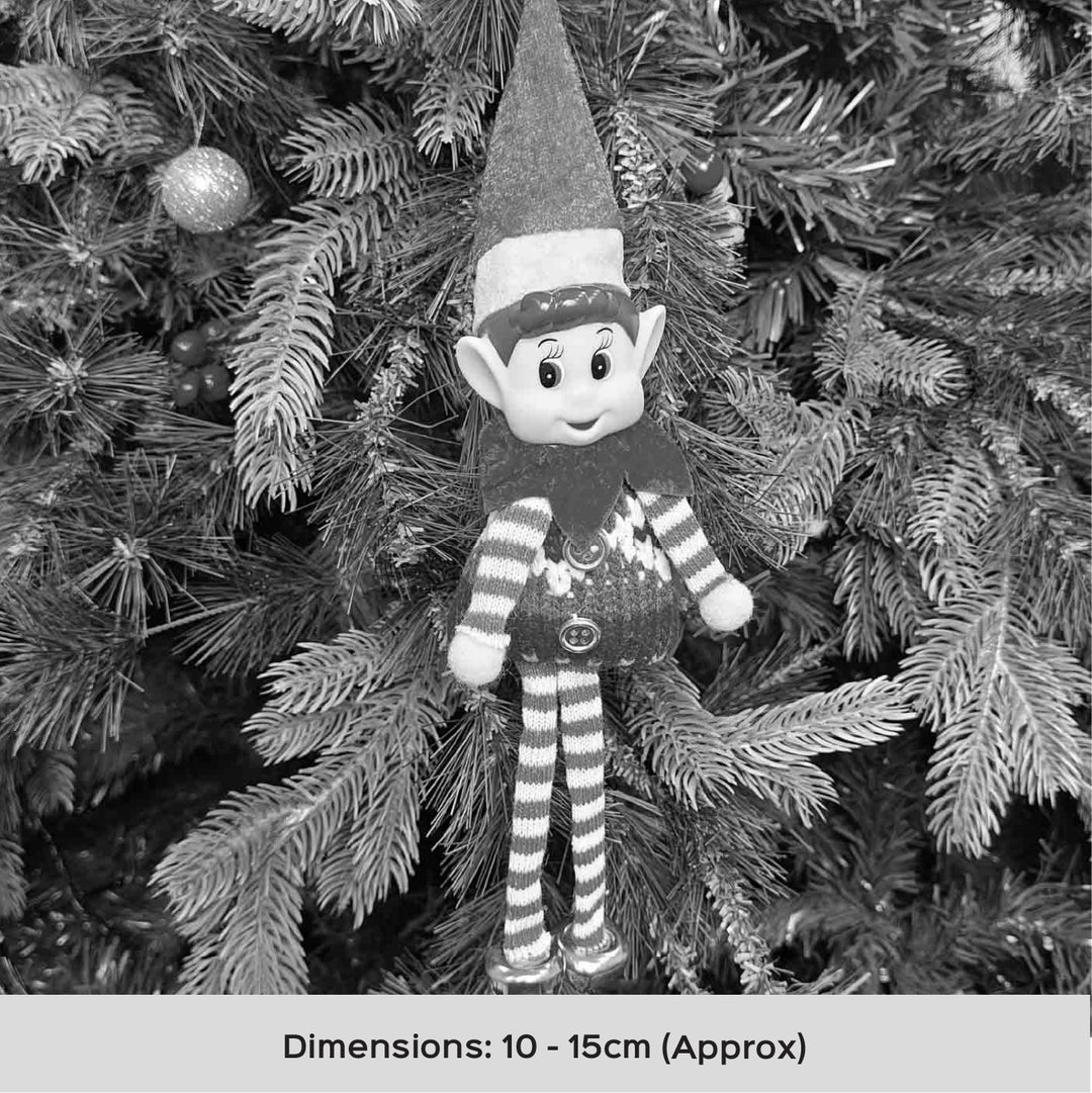 Handmade Candy Cane Elf Emerald Ornament