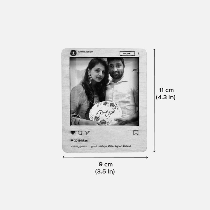 Instagram Style Birchwood Photo Personalized Fridge Magnet