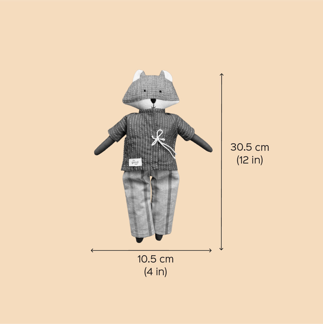 Nilah's (Fox Friend) Nari In Shirt & Pant | Soft Hand-Stitched Sustainable Indian Play Doll