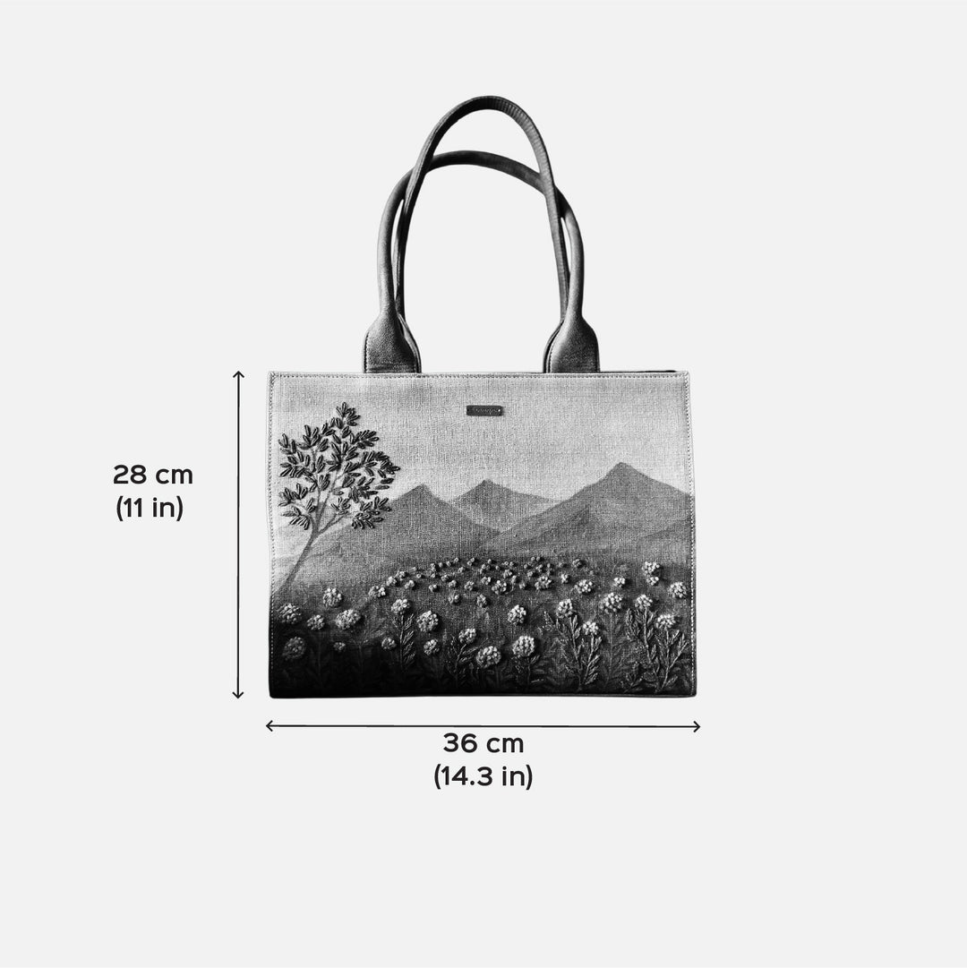 Personalized Hand-Painted & Embroidered Marigold Tote Bag