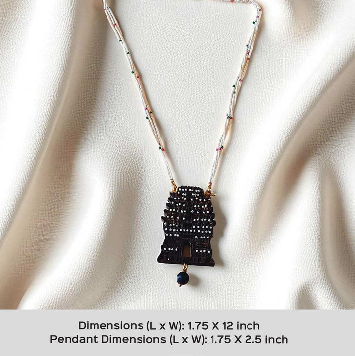Handmade Gopuram Temple Wooden Necklace