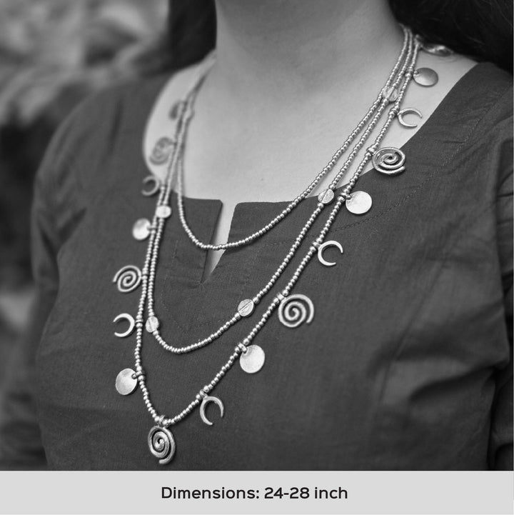 Handmade Layered Statement Charm Brass Necklace