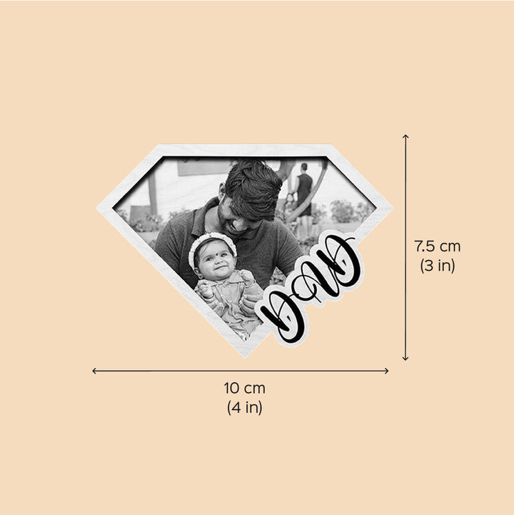 Photo Personalized Printed Superhero Theme Wooden Fridge Magnet For Fathers
