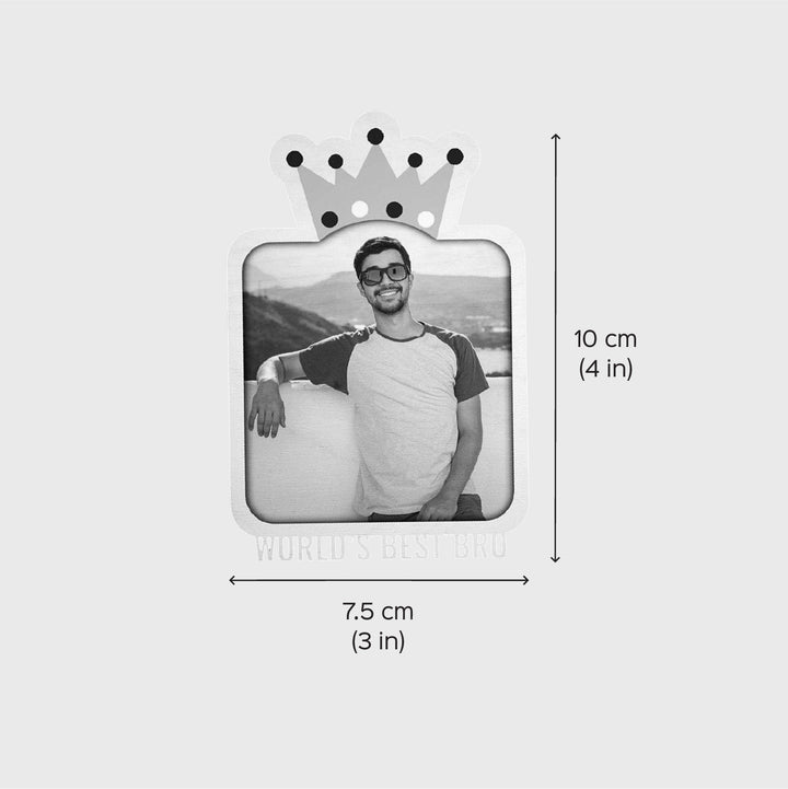 Photo Personalized Printed "World's Best Bro" Wooden Fridge Magnet