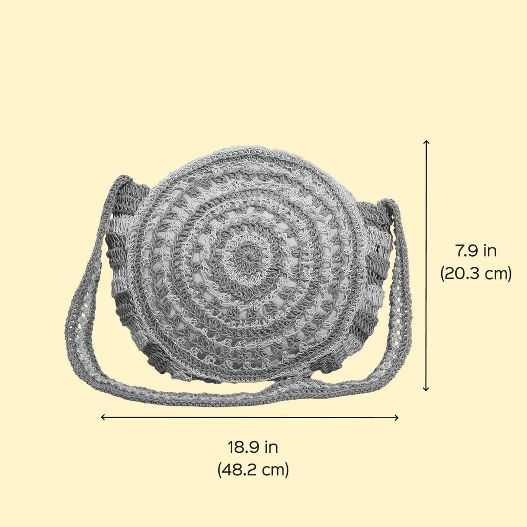 Handmade Crochet Round Mandala Sling Bag