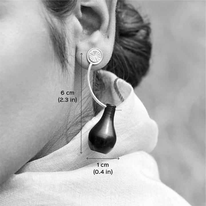 Contemporary Handmade Pot Hoop Brass Earrings | 22K Gold Plated