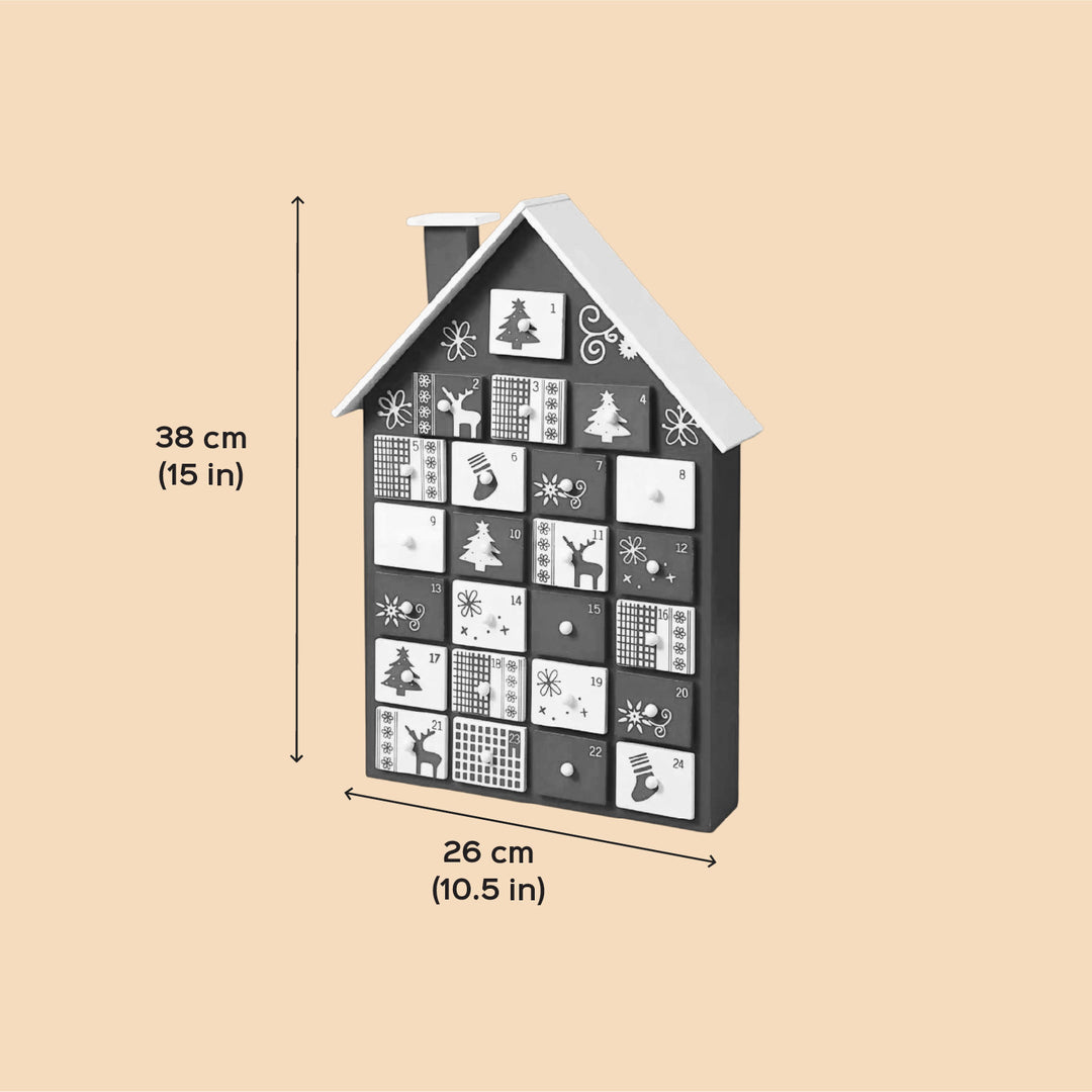 Handmade Wooden Crimson Cottage Advent Calendar