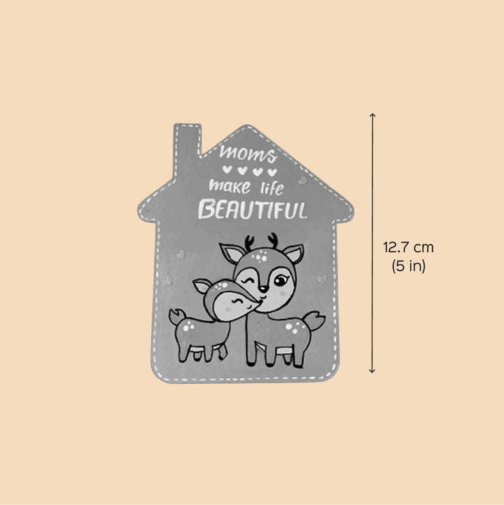 Personalized House Shaped Deer Theme MDF Wood Fridge Magnet For Mothers