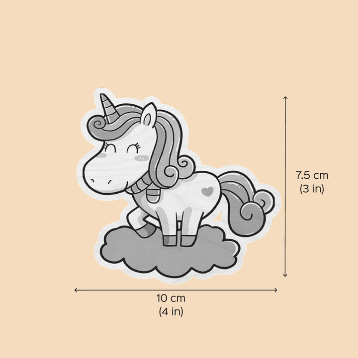Personalized Printed Unicorn Theme Wooden Fridge Magnet