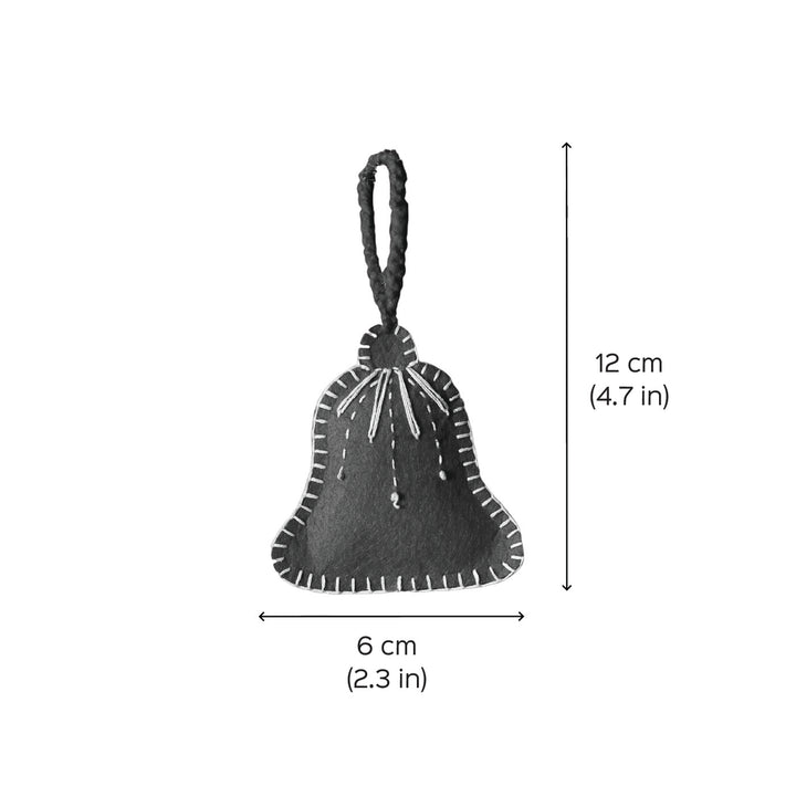 Handmade Red Felt Ornament With Bell For Christmas Tree Decoration | Set Of 2