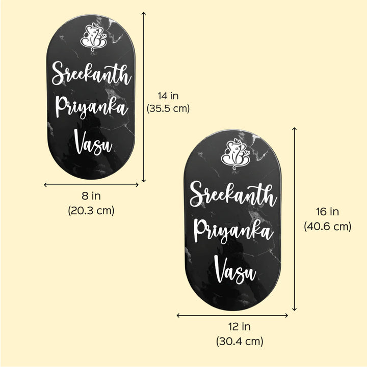 Personalized Black & Gold Resin Vertical Name Plate