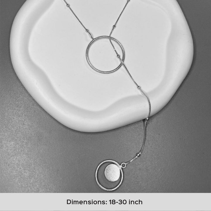 Handmade Solara Circle Lariat Brass Necklace