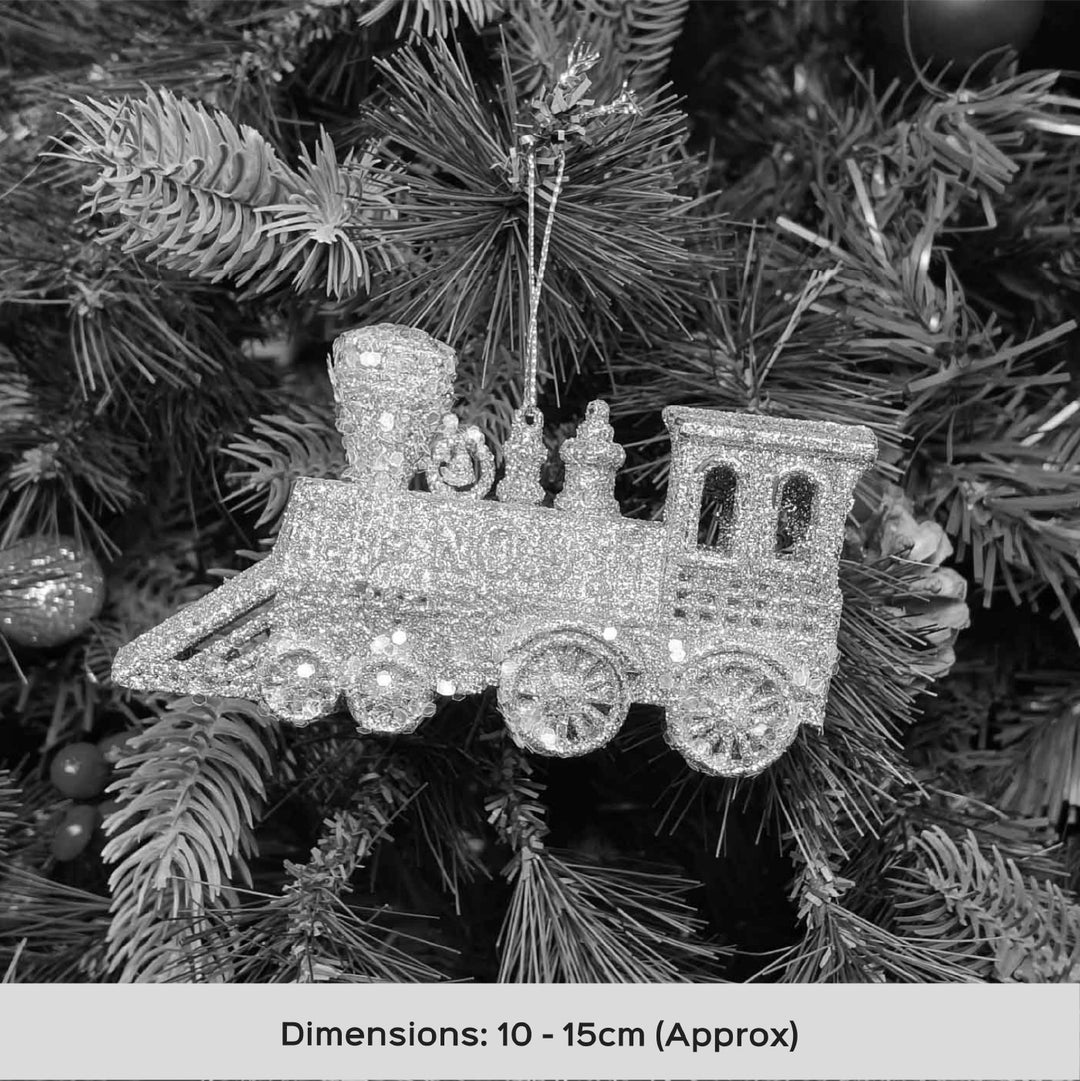 Handmade Blush Glitter Train Plush Ornament