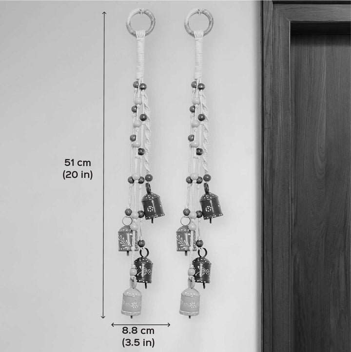 Hand-Painted Colourful Bells Design Brass Windchime