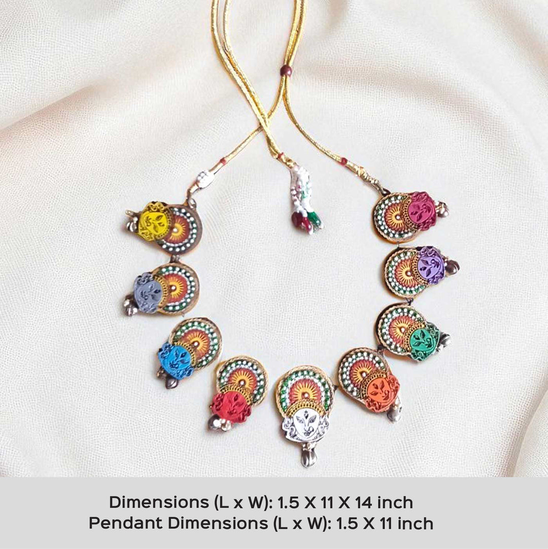 Handmade Navdurga Wooden Necklace