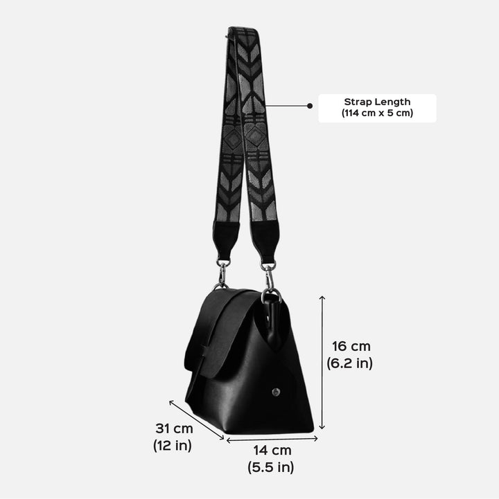 Handmade Solid Color Faux Leather Sling Bag With Changeable Premium Straps