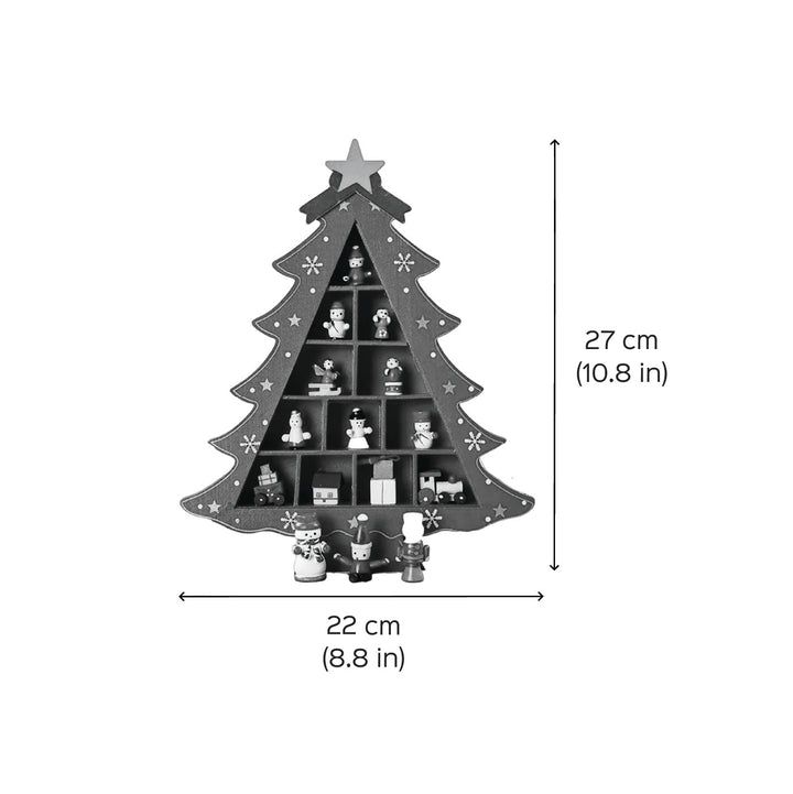 Starry Snowflake Xmas Tree Wooden DIY Decor With 15 Figurines
