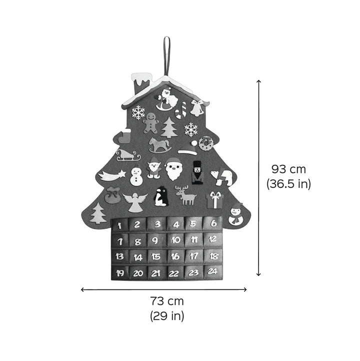 36 Inch Cottage Advent Calendar With 25 Ornaments Felt DIY Decor