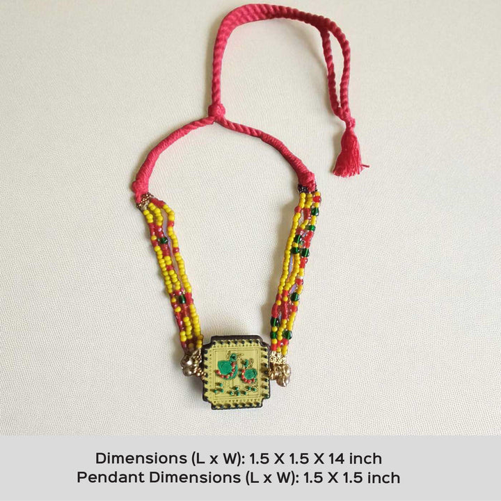 Handmade Pair Of Parrot Design Wooden Necklace