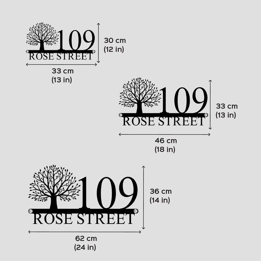 Personalized Tree Laser Cut Stainless Steel Name Plate
