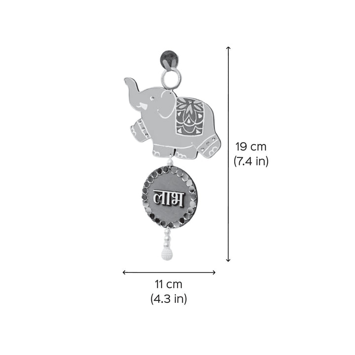 Handcrafted Elephant Shubh Labh Hanging | Set Of 2