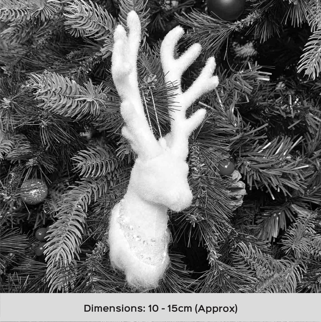 Handmade Frosted Reindeer Plush Ornament