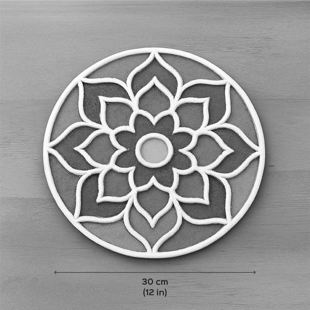 12 Inch | Floral MDF Wood Reusable Rangoli Stencil